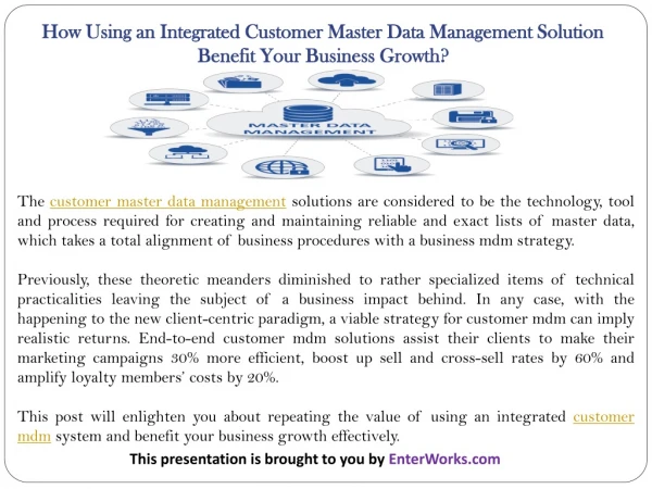 How Using an Integrated Customer Master Data Management Solution Benefit Your Business Growth?