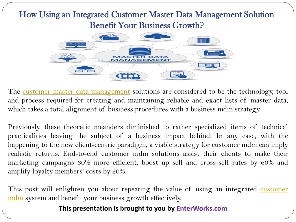 how using an integrated customer master data