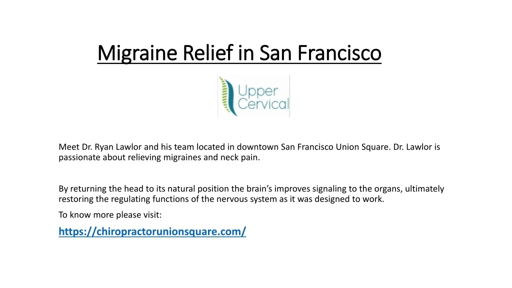 migraine relief in san francisco