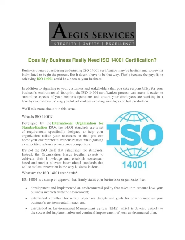 Does My Business Really Need ISO 14001 Certification?