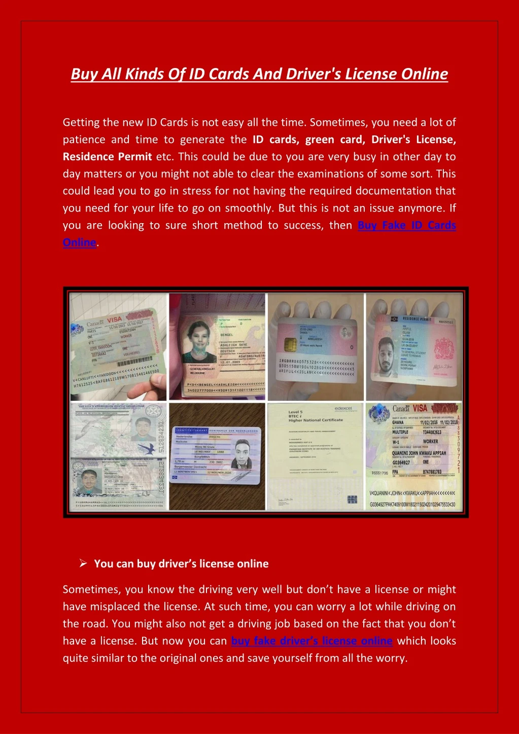buy all kinds of id cards and driver s license
