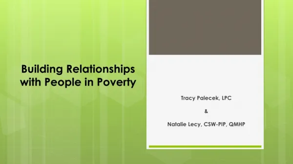 Building Relationships with People in Poverty