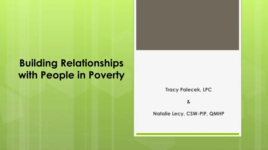 building relationships with people in poverty
