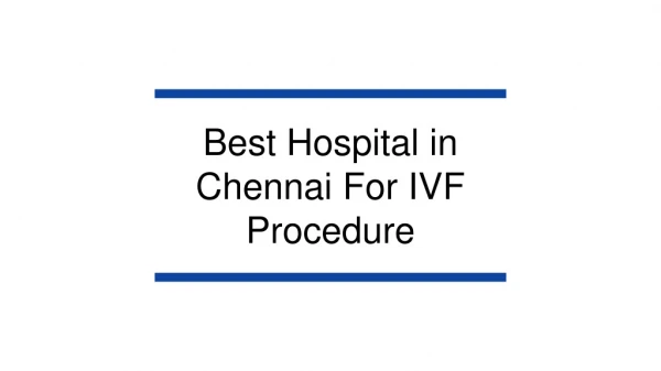 Best Hospital in hyderabad For IVF Procedure