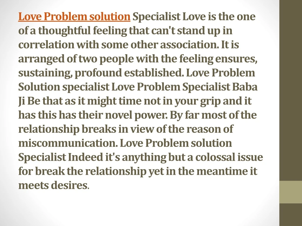 love problem solution specialist love