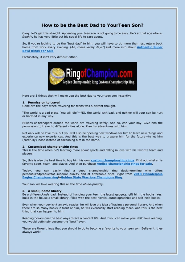 Custom Replica Championship Rings | Replica Championship Rings For Sale