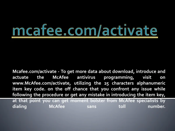 mcafee com activate