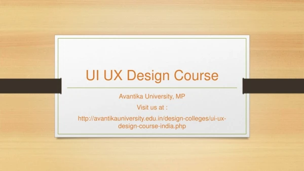 UI UX Design Course in India - Avantika University MP