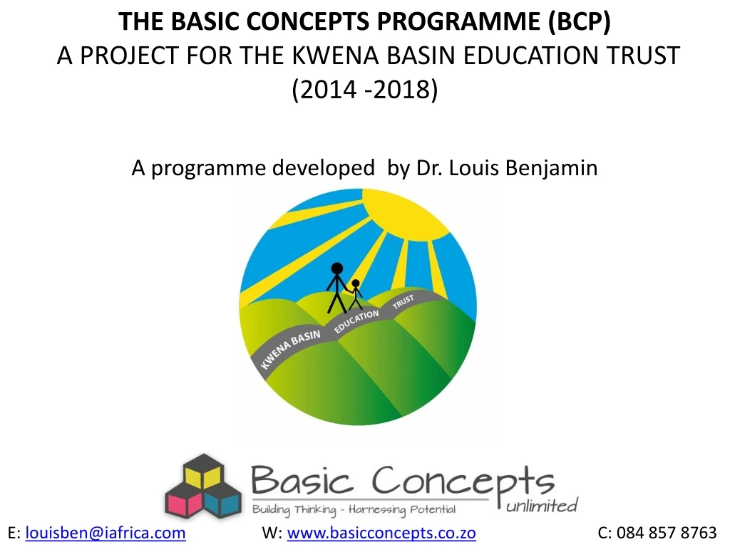 the basic concepts programme bcp a project