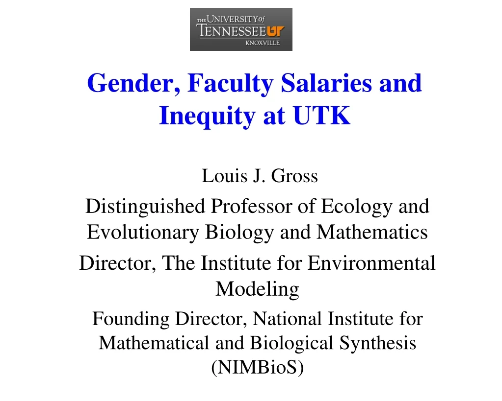 gender faculty salaries and inequity at utk