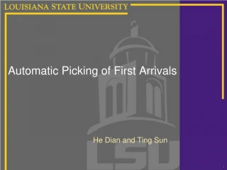 Automatic Picking of First Arrivals - slide 1