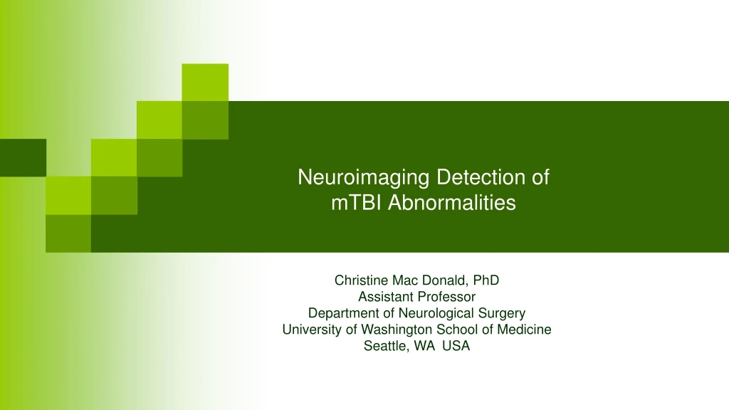 neuroimaging detection of mtbi abnormalities