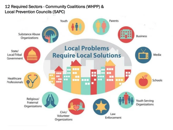 12 Required Sectors - Community Coalitions (WHPP) &amp; Local Prevention Councils (SAPC)