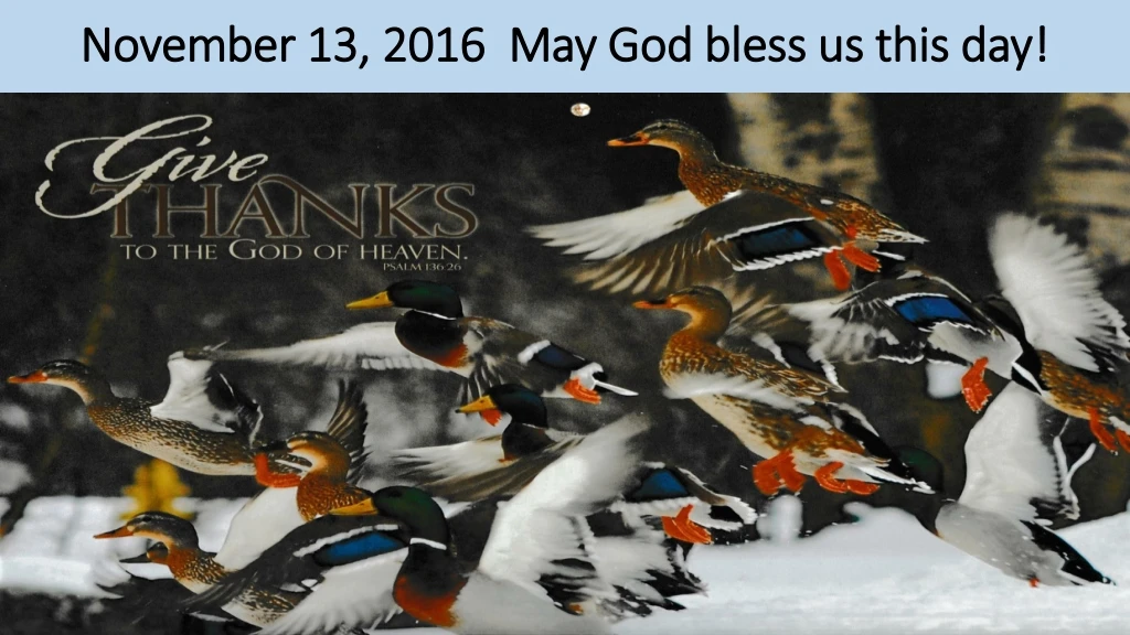 november 13 2016 may god bless us this day