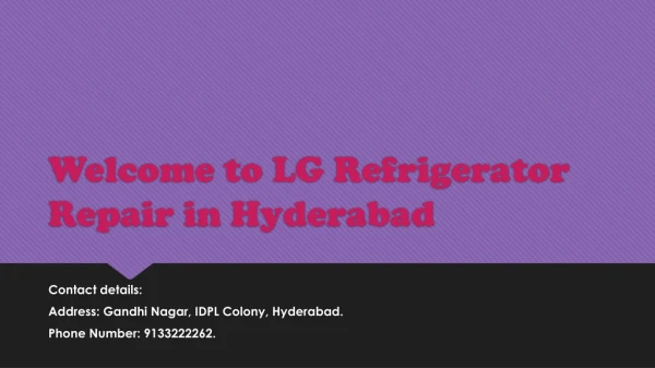 Lg refrigeraor Repair In Hyderabad