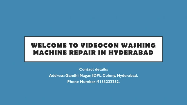 Videocon washing machine repair in Hyderabad