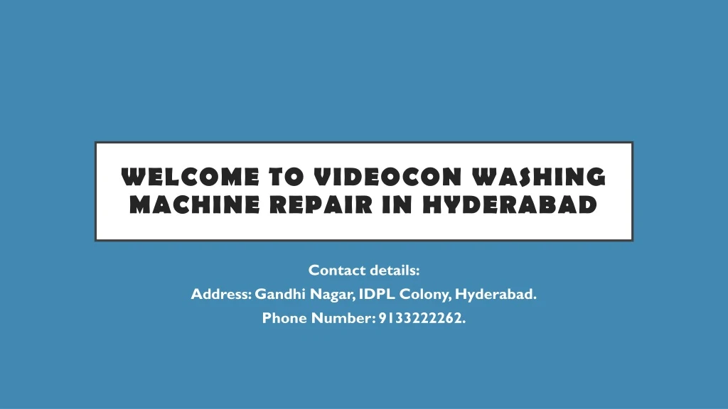welcome to videocon washing machine repair in hyderabad