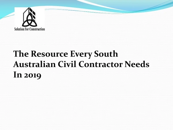 The resource every South Australian civil contractor needs in 2019
