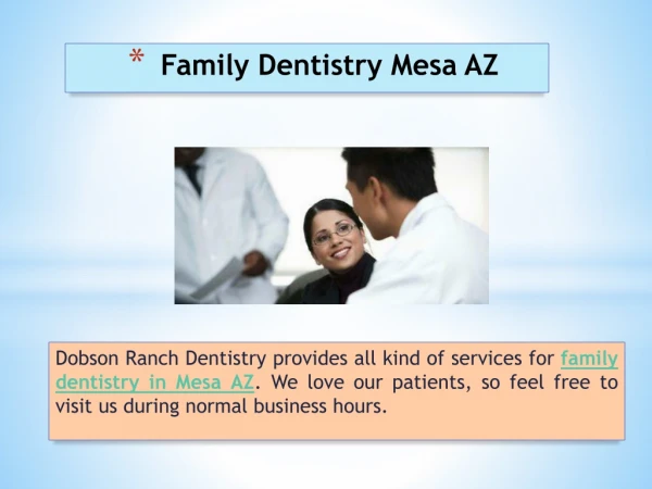 Family Dentistry Mesa AZ