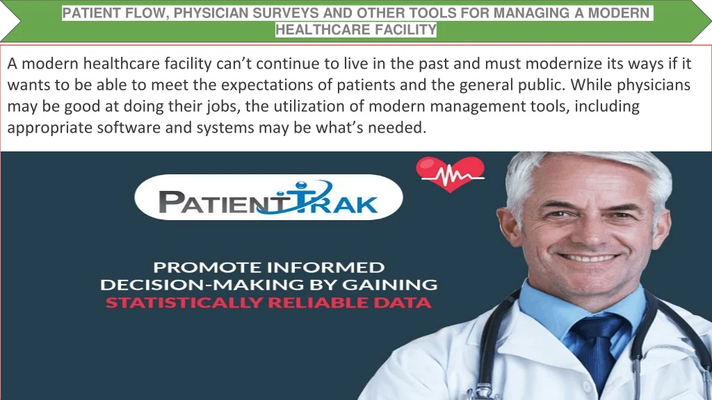 patient flow physician surveys and other tools
