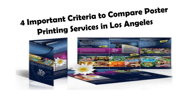 4 Important Criteria to Compare Poster Printing Services in Los Angeles