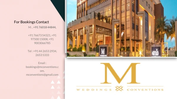 Wedding & Convention Center in Chennai