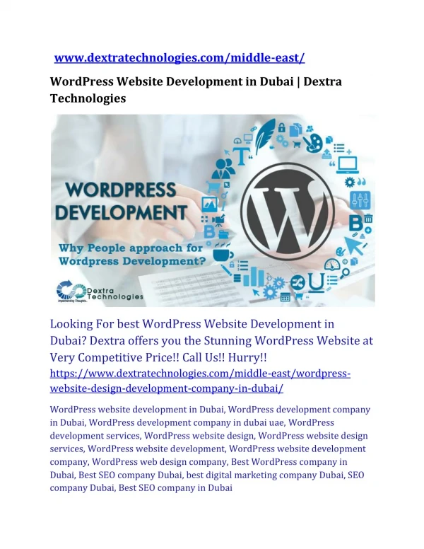 WordPress Website Development in Dubai | Dextra Technologies