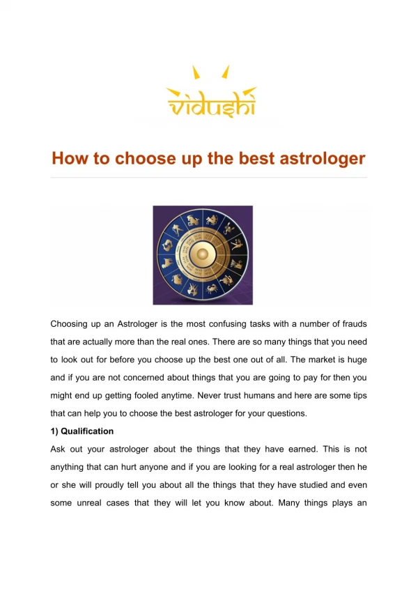 How to choose up the best astrologer