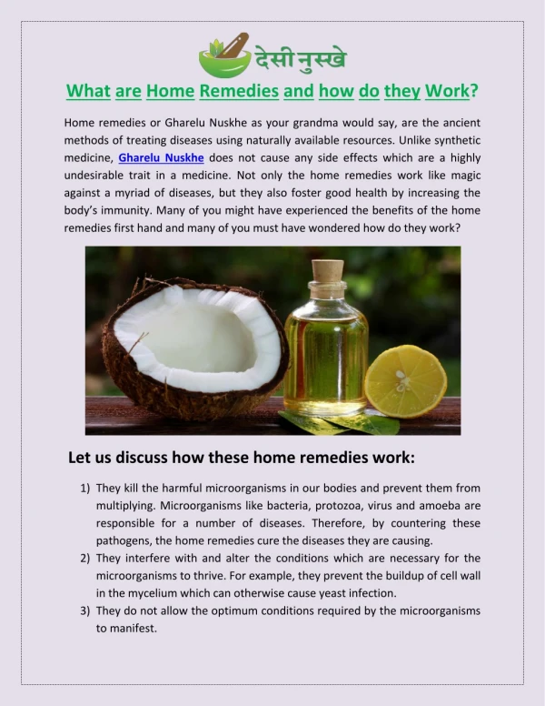 What are Home Remedies and How Do They Work