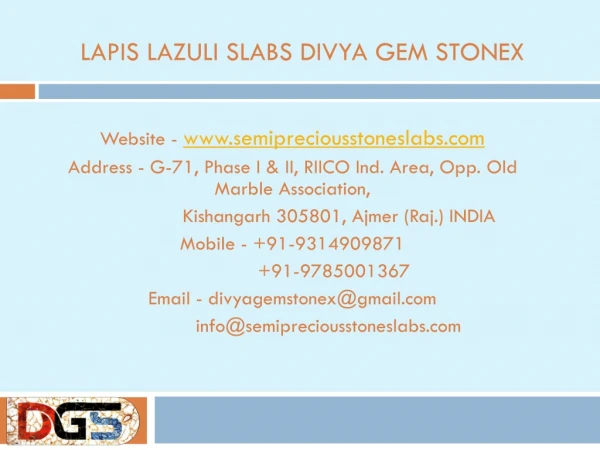 Lapis Lazuli Slabs Divya Gem Stonex