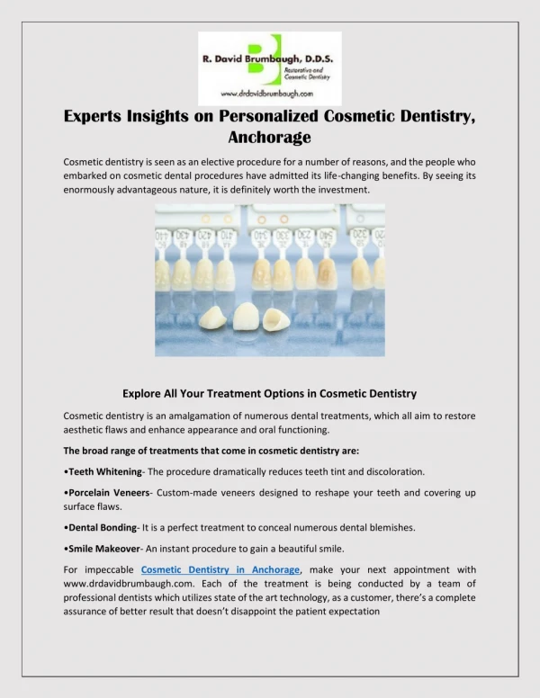 Experts Insights on Personalized Cosmetic Dentistry Anchorage