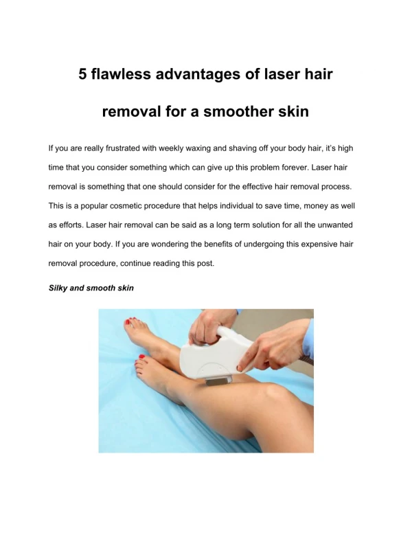 5 flawless advantages of laser hair removal for a smoother skin