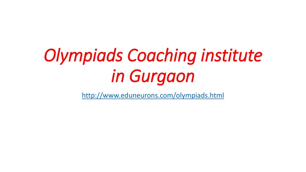 olympiads coaching institute in gurgaon