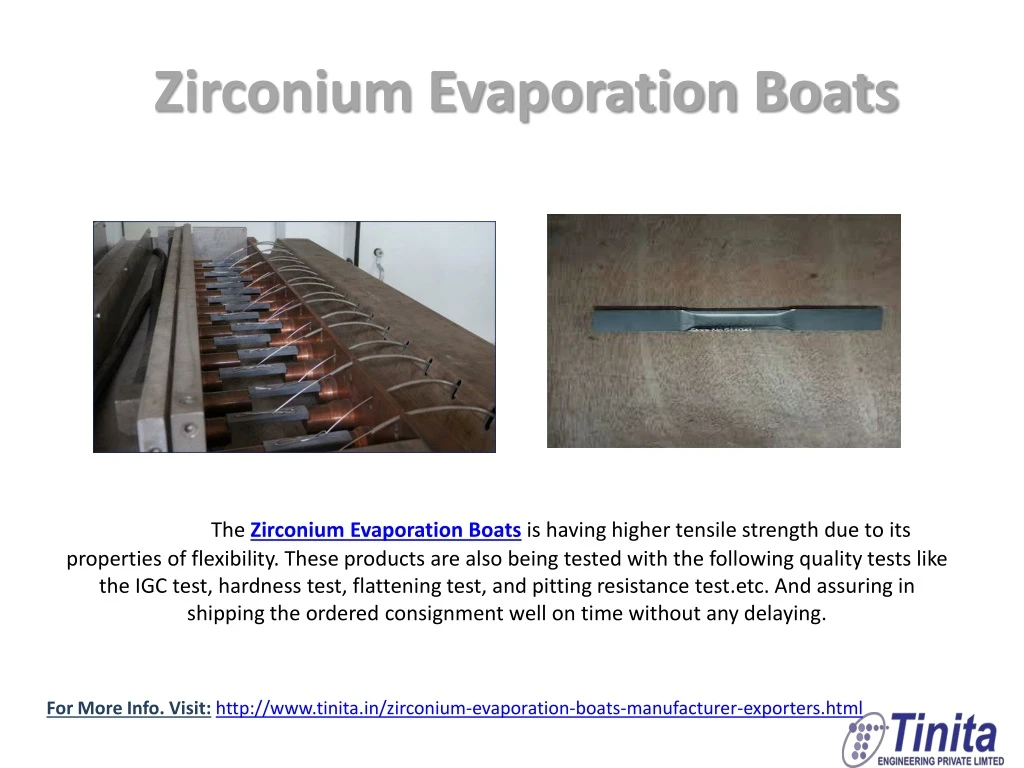 zirconium evaporation boats