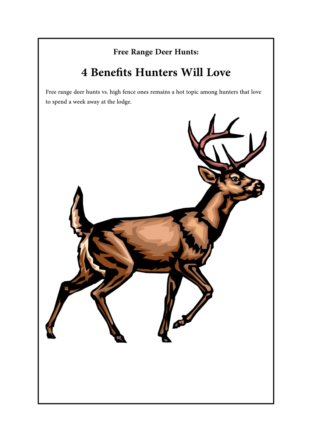 free range deer hunt s 4 beneft s hunt