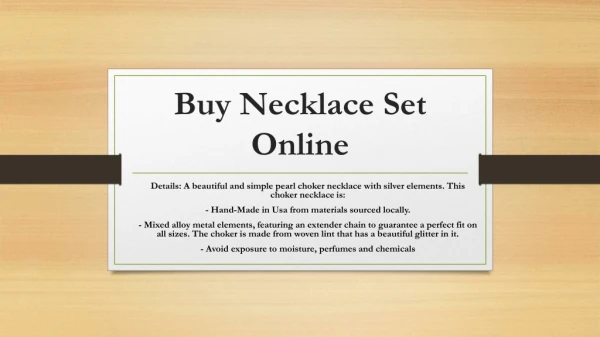 Buy Designer Necklace Set Online
