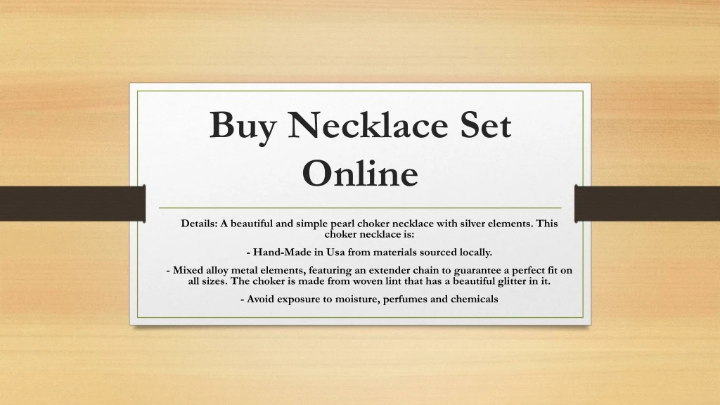 buy necklace set online