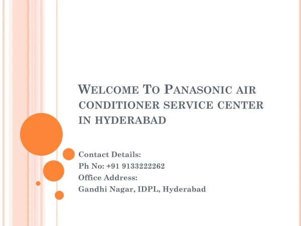 Panasonic Air Conditioner Service Center in Hyderabad
