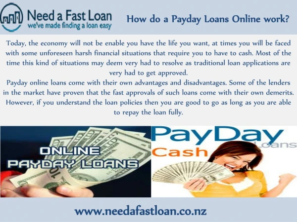 How do a Payday Loans Online work