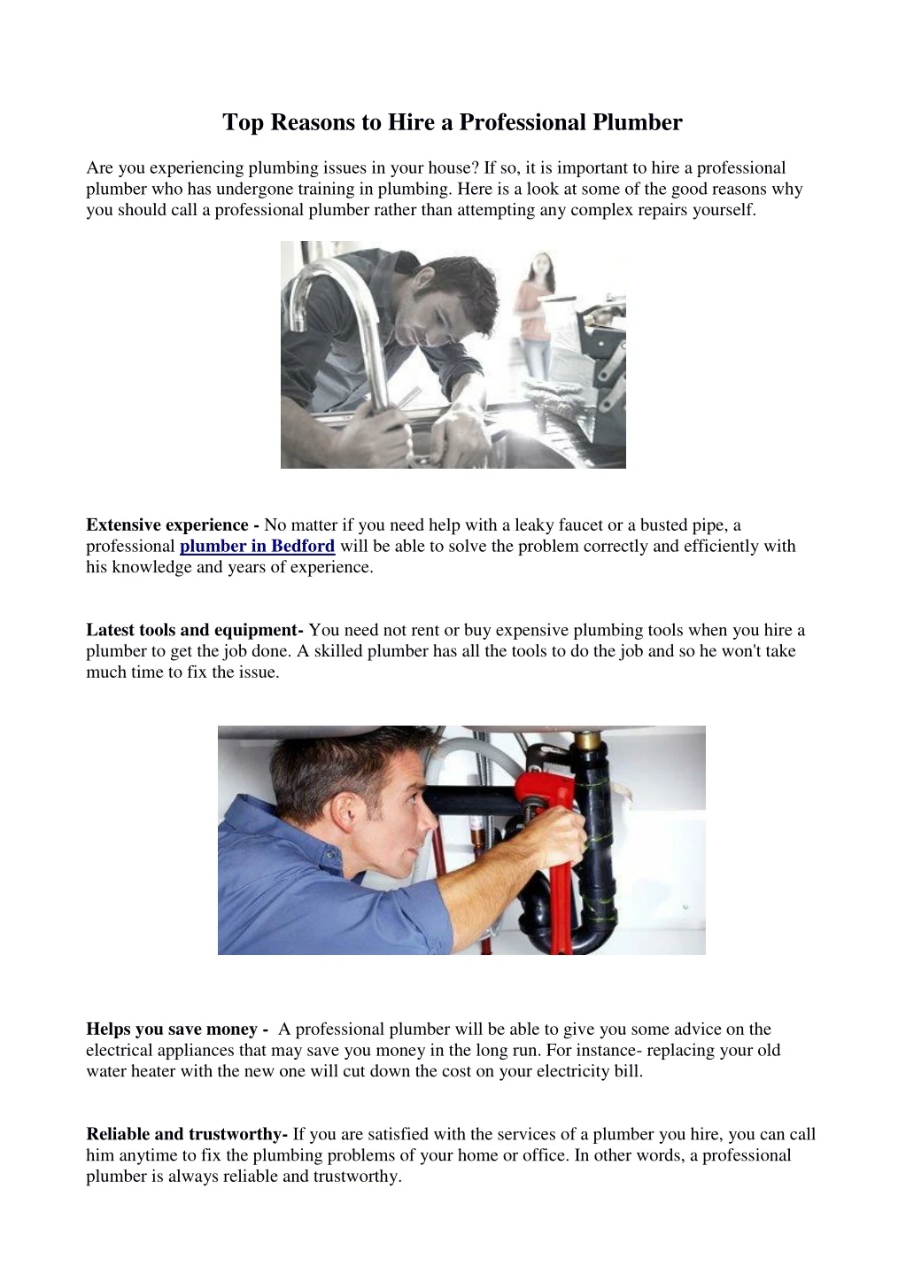 top reasons to hire a professional plumber
