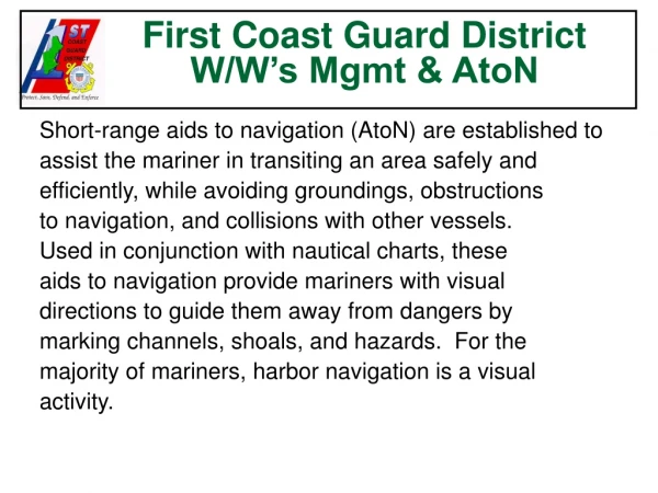 First Coast Guard District W/W’s Mgmt &amp; AtoN