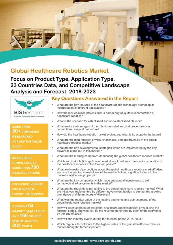 Healthcare Robotics Market Value (2018-2023)