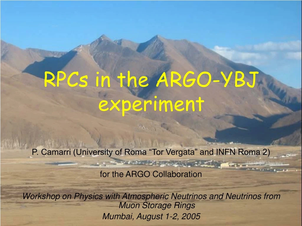 rpcs in the argo ybj experiment