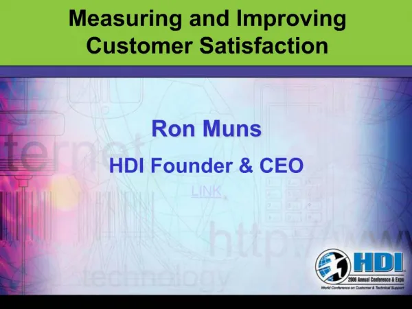 Measuring and Improving Customer Satisfaction
