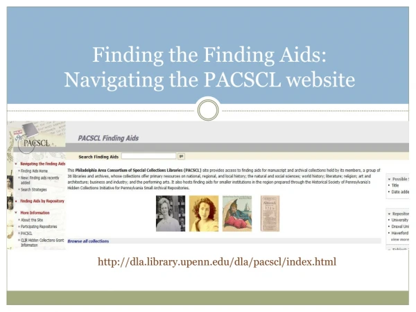 Finding the Finding Aids: Navigating the PACSCL website