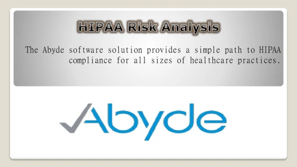 Hipaa Risk Analysis/Abyde