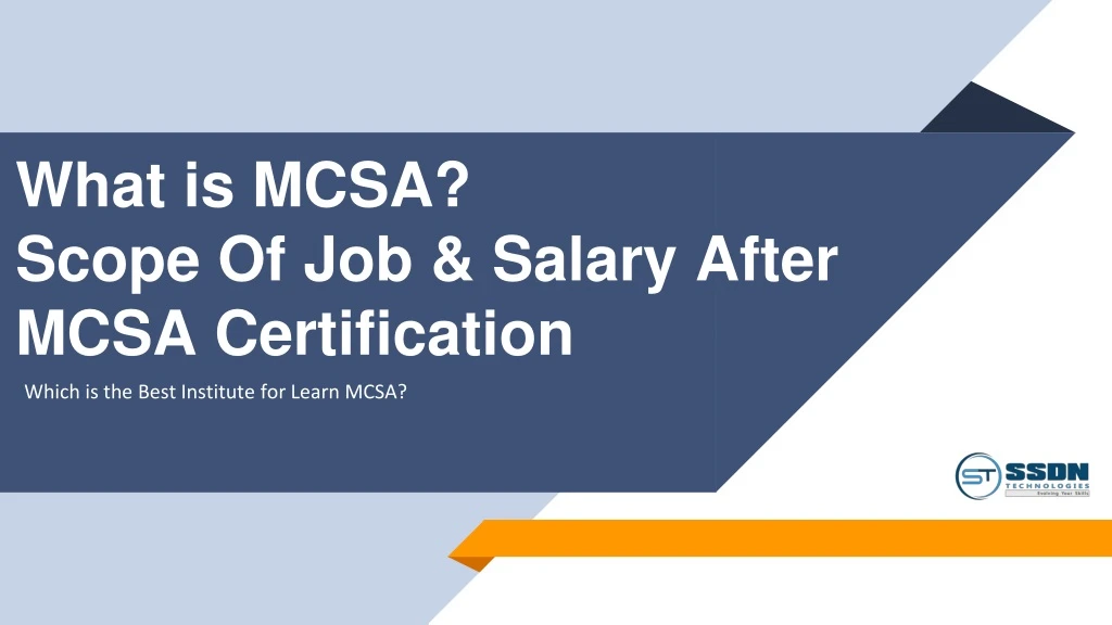 what is mcsa scope of job salary after mcsa certification
