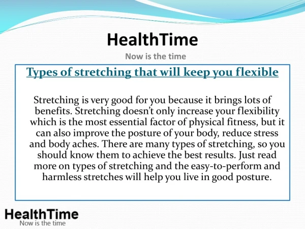 Types of stretching that will keep you flexible