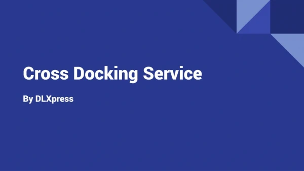 Cross docking service New York