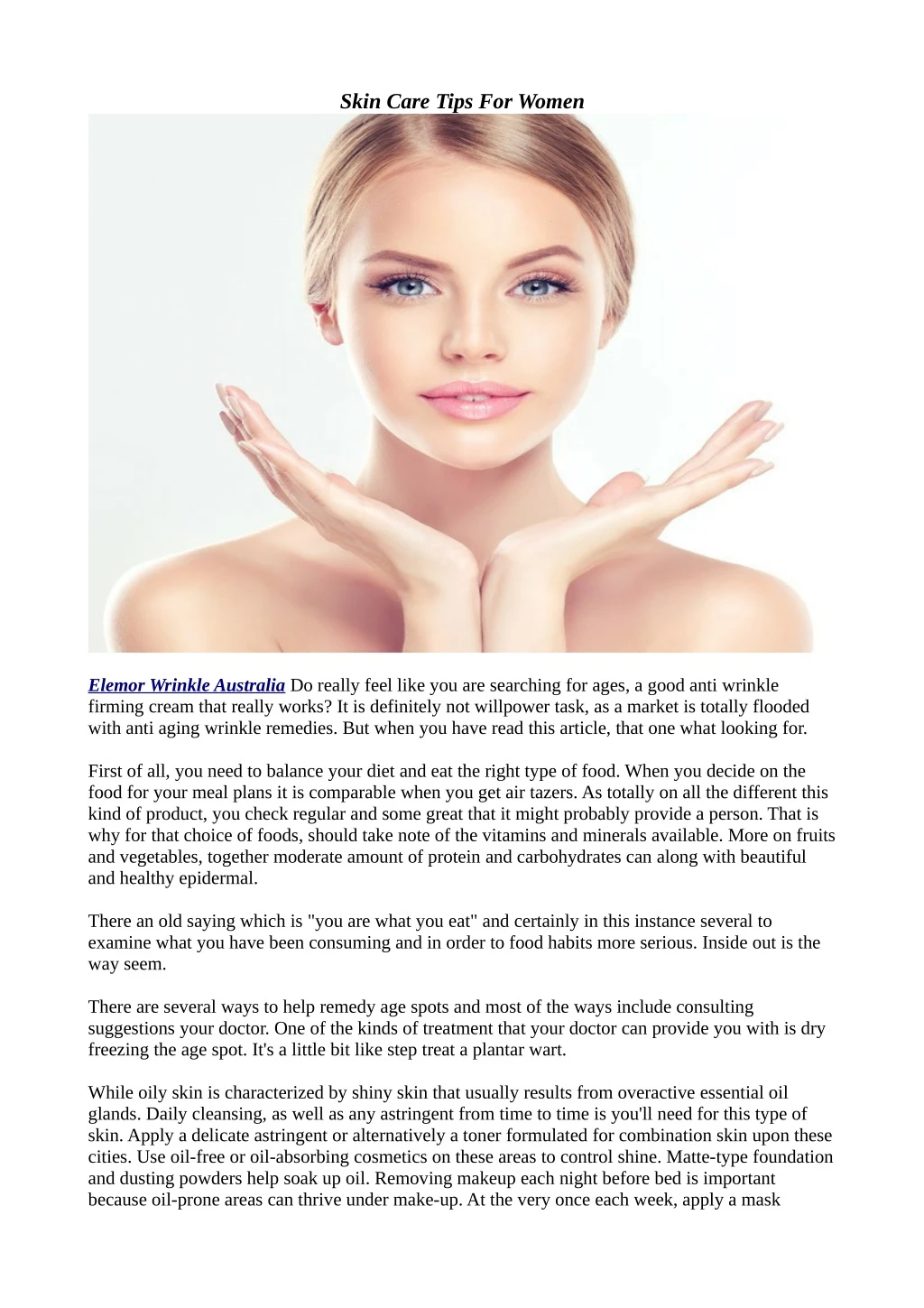 skin care tips for women